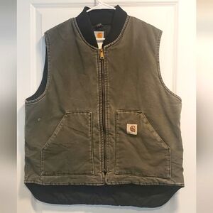 Carhartt Vest XL 2000s distressed faded zip up